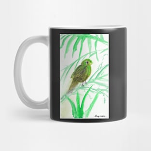 Will Sing for Food Green Bird Mug